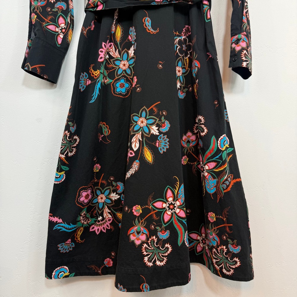 Boden Black Floral Midi Shirt Dress - Picture 9 of 14